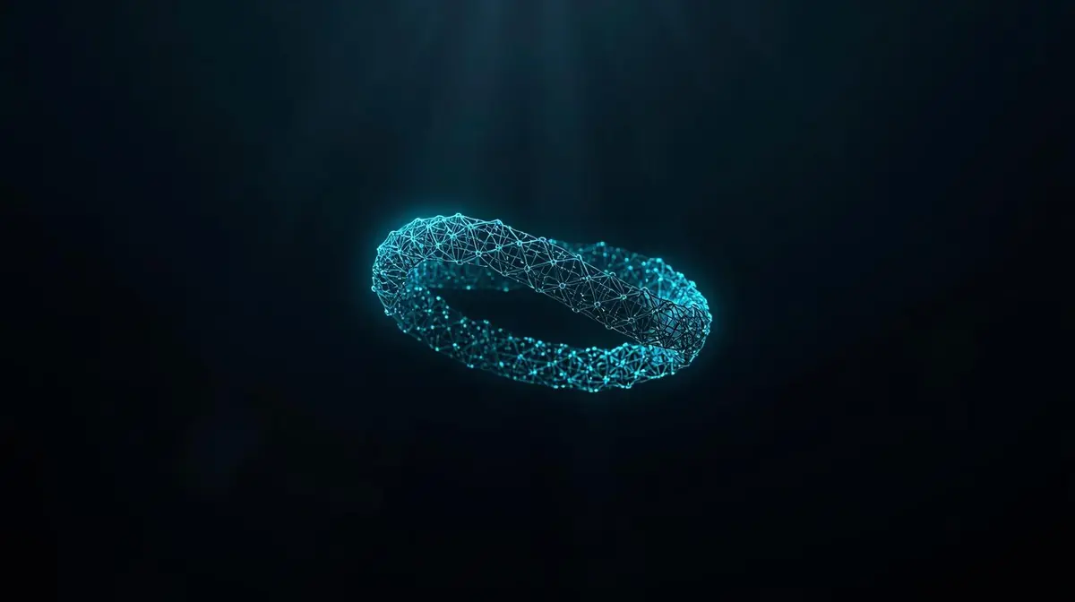 Illustration of a Möbius aromatic molecule showing a twisted ring structure with continuous electron delocalization