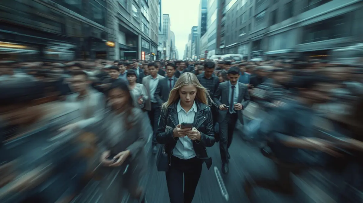 A smartphone screen showing an AI chat interface with code in the response, held in one hand against a blurred background